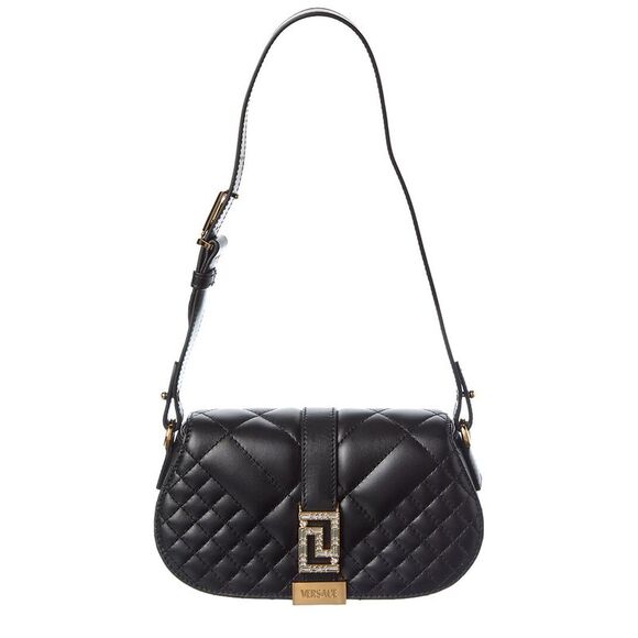 Versace Leather Shoulder Bag Black